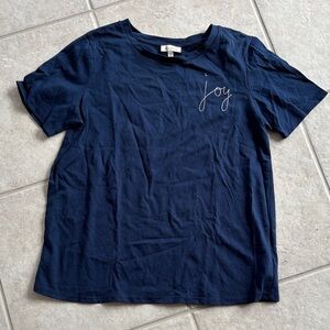 Ella Moss Dark Blue Tee with Joy Script
